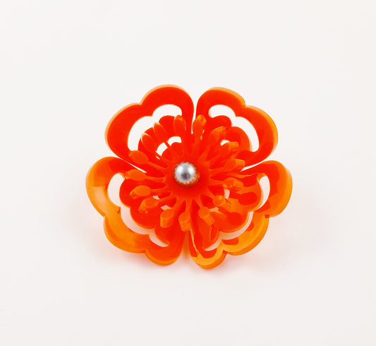 Orange Anemone Brooch