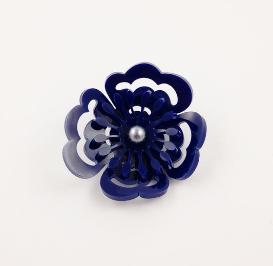 Navy Anemone Brooch